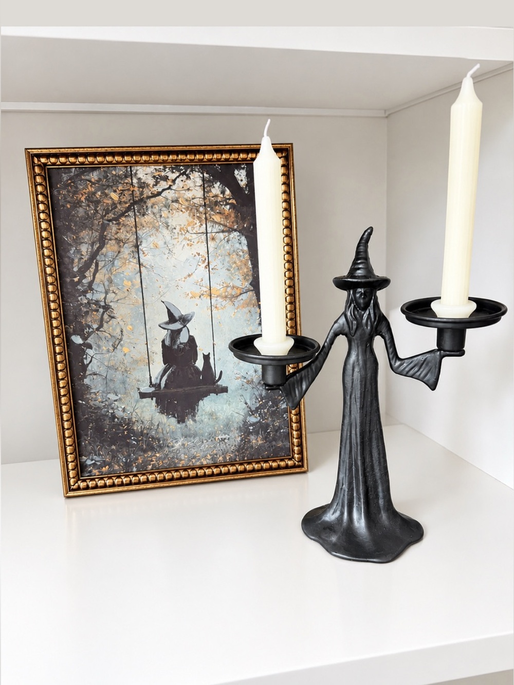 ALDI Witch on Swing Framed Wall Art - Picture 2 of 4